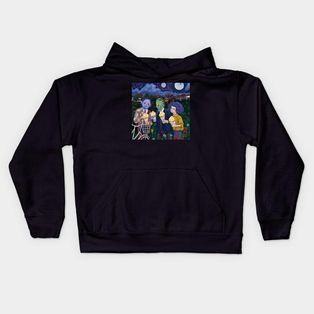 Monster Ice Scream Bash Kids Hoodie by Milasneeze